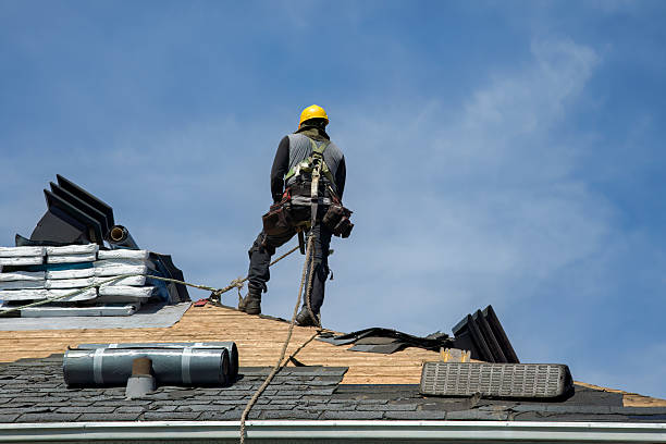 Professional Roof Replacement technician working in Marcellus, MI